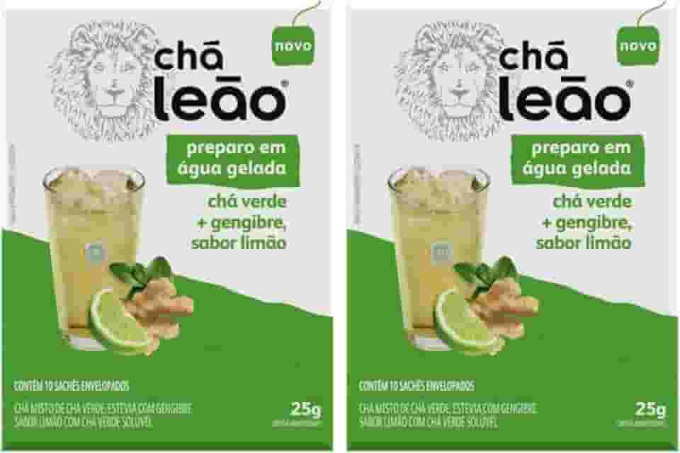 Combo Chá Leão Água Gelada Chá Verde, Gengibre e Limão - 20 Sachês