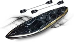 Caiaque Duplo De Pesca Modelo K2 Pró Fibra 2 Lugares + Remos