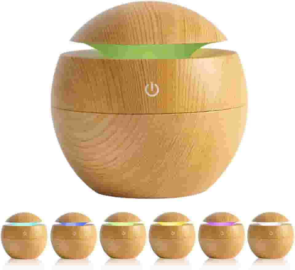 Difusor De Aromas Ultrassônico 7 Cores Terapia 130ml Bege SleepWell