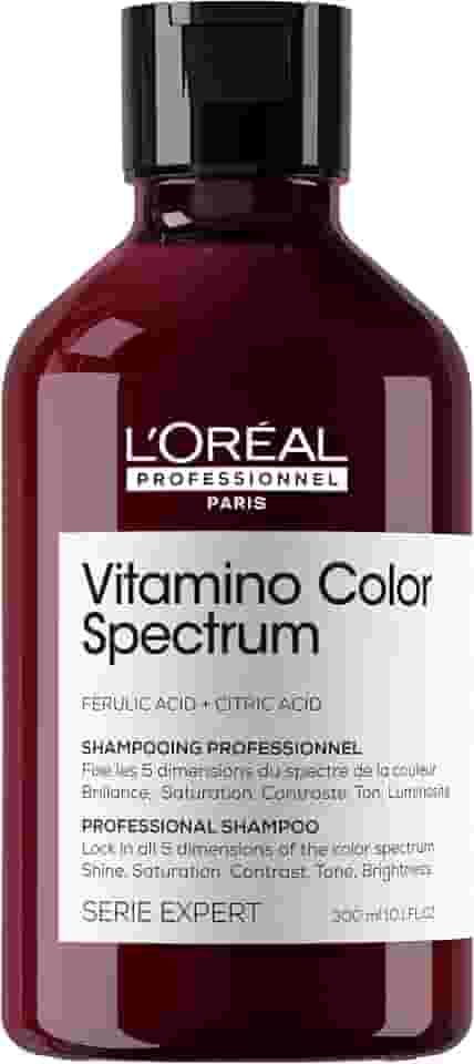 L'Oréal Professionnel, Shampoo Profissional, Vitamino Color Spectrum, para todos os cabelos coloridos & cores vibrantes, limpa suavemente, com brilho espelhado ultra intenso, 300ml