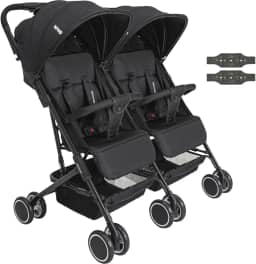 Carrinho Kiddo para Gemeos Duplo Mascote Preto