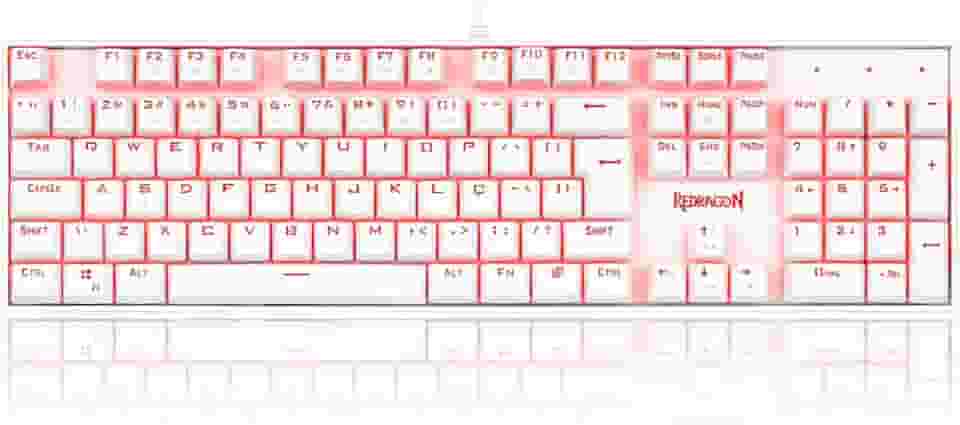 Redragon TECLADO MECANICO MITRA K551W SINGLE COLOR SWITCH BRANCO, UNICO