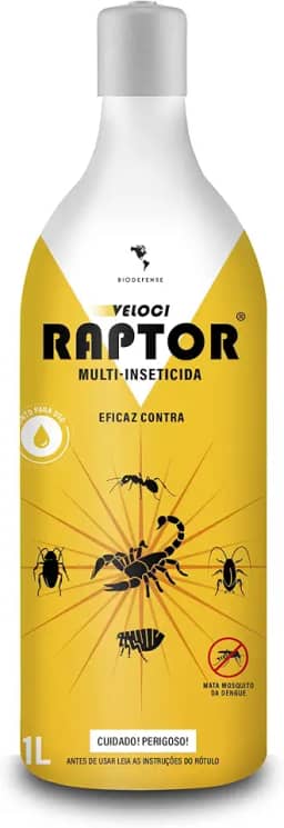 BIO DEFENSE Veloci Raptor Multi-Inseticida De Alta Tecnologia Eficaz Contra Insetos E Pragas Incluindo As Mais Perigosas Como O Escorpião - 1L