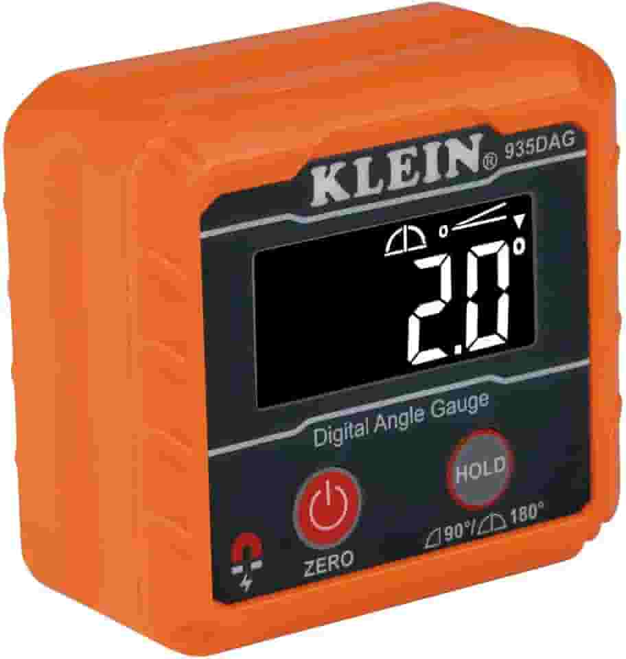 Klein Tools 935DAG Medidor digital eletrônico de nível e ângulo, mede 0 – 90 e 0 – 180 graus, mede e define ângulos