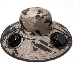 Chapéu com Ventilador Solar Recarregável 3 Velocidades – Proteção, Conforto e Frescor ao Ar Livre Aba Larga Cinza Premium