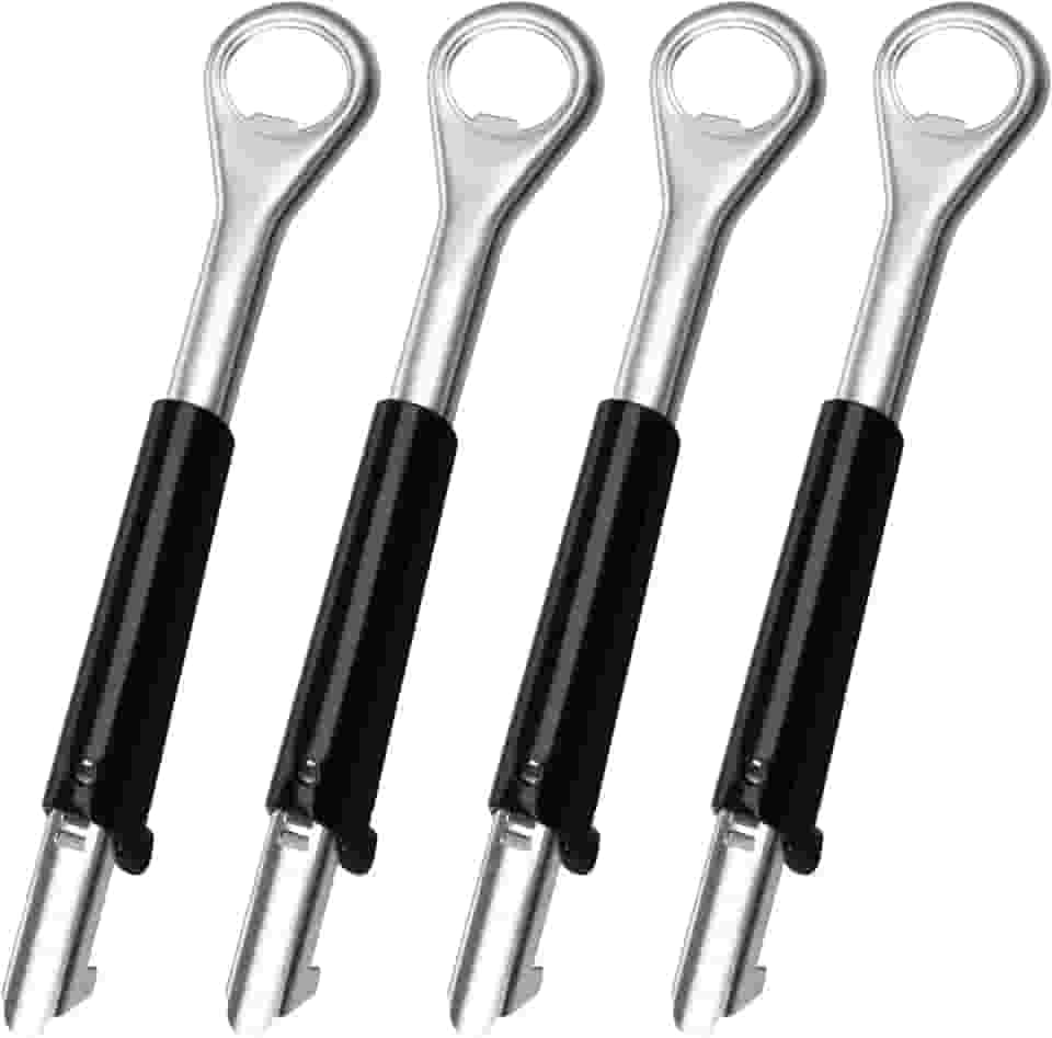 Abridor de pote ajustável à prova de ferrugem, 2025 novo 2 em 1 abridor de latas ajustável, abridor de tampa de pote portátil, abridor de garrafas multifuncional, abridor de tampa de lata à prova