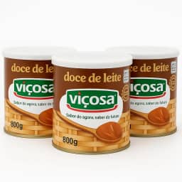 Kit 3 Latas Doce de Leite Viçosa 800g – Cremoso, Artesanal, Tradicional, Sabor Mineiro, Ideal para Sobremesas e Recheios – Premiado Melhor Brasil