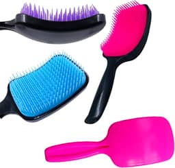 Escova Raquete Flex Hair Desembaraçadora sem Quebrar fios, tb, Cores Sortidas