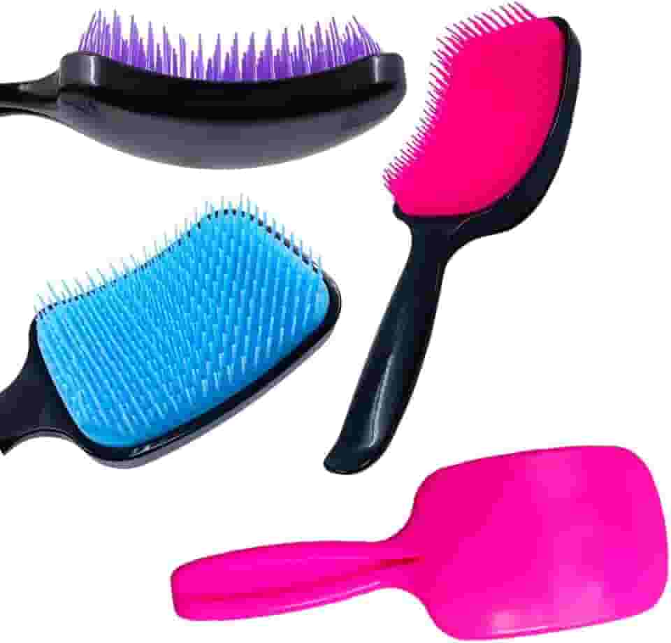 Escova Raquete Flex Hair Desembaraçadora sem Quebrar fios, tb, Cores Sortidas