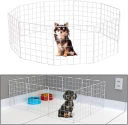 Cercadinho Pet Dobravel Móvel Articulado Cachorro Pequeno Porte Gato 10 Telas 30cm Branco