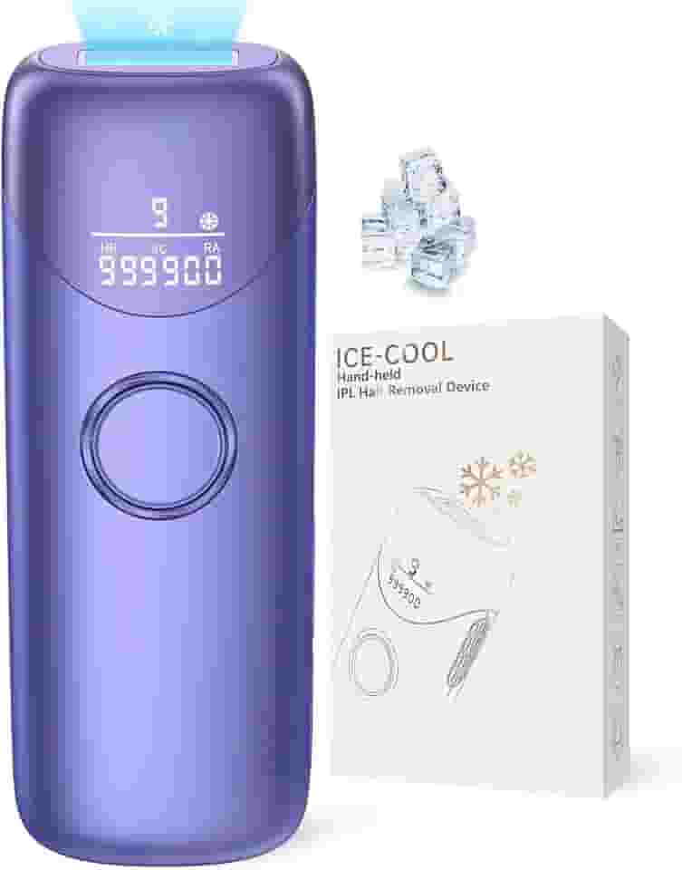 Ubroo Depilação A Laser Com Resfriamento 5°C, Dispositivo De Ipl Indolor, 3 Em 1, Máquina Doméstica Para Mulheres E Homens, Depilador Permanente Por Eletrólise No Rosto Corpo (Roxo)
