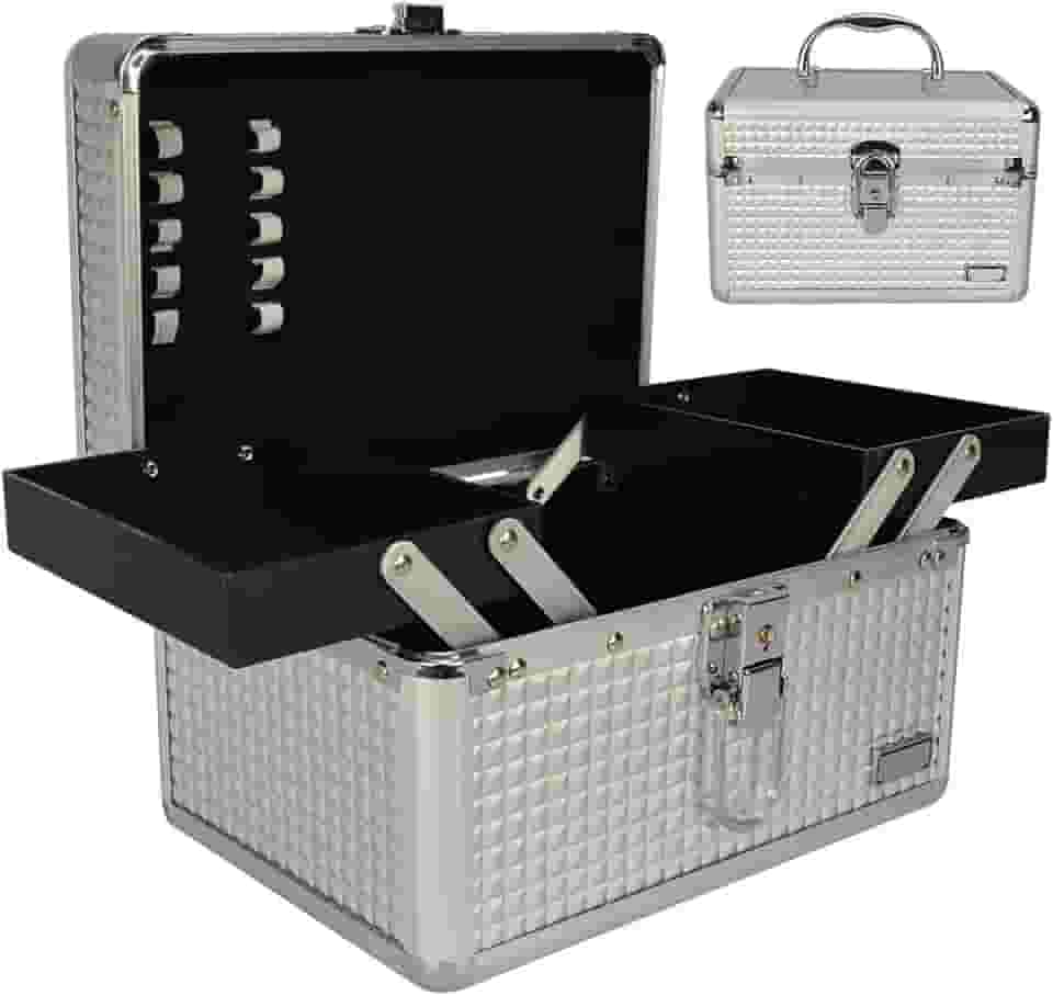 Maleta Maquiagem e Joias Frasqueira Prata CBRN19199