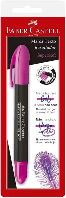 Caneta Marca Texto Gel, Faber-Castell, SuperSoft, SM/155728, Rosa, 1 Unidade