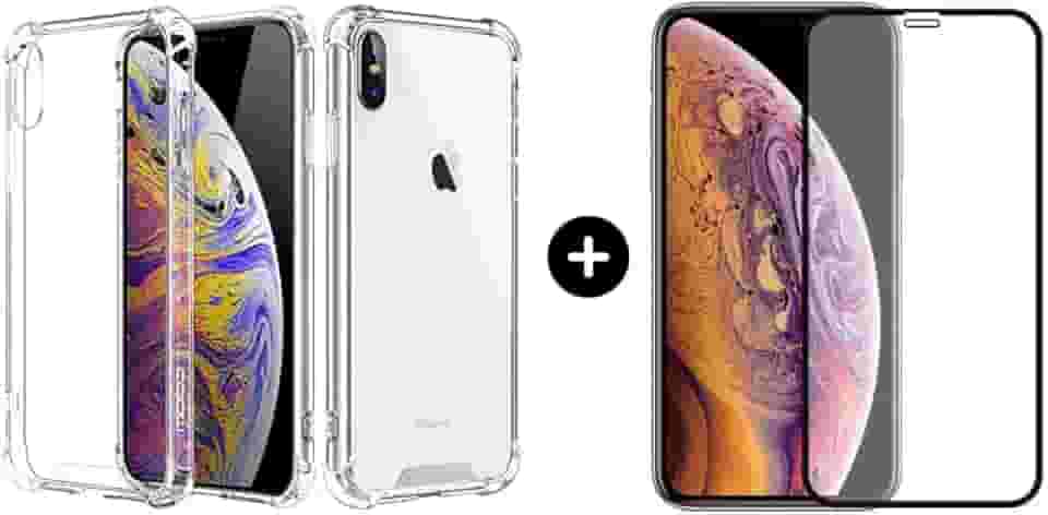 Película De Vidro 3D Tela Toda Para iPhone + Capa Capinha Case (iPhone X/XS)
