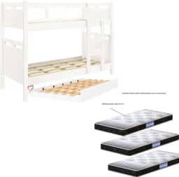 Treliche Jaspe com 3 Colchões D20 Espuma cor: Branco