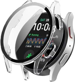 Capa Protetora Case Com Pelicula De Vidro Embutida 123smart Compativel Com Galaxy Watch 7 44mm (Transparente, 44mm)