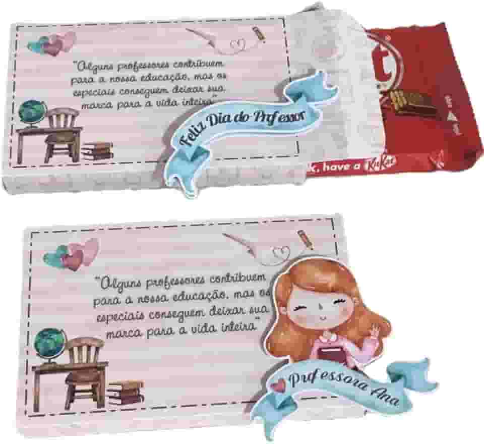 Caixinha para KITKAT Dia dos Professores Lembrancinha - 15 Unidades - Pegue e Monte