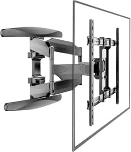 BAZIK Suporte Articulado de Parede para TV, Ajustável com Movimento Completo, Adequado para TVs Planas e Curvas de 32 a 80 Polegadas (VESA 600 x 400 Max), Suporta até 60kg, Instalação Fácil – Preto