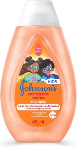 Johnson's Baby Shampoo Infantil Para Cabelos Cacheados Cachos Dos Sonhos, 400ml