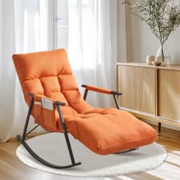 Nazdan Cadeira de Balanço Adulto, Estilo Exclusivo, Cadeira Balanço, Poltrona Balanço, Laranja, 60 cm x 74 cm x 85 cm