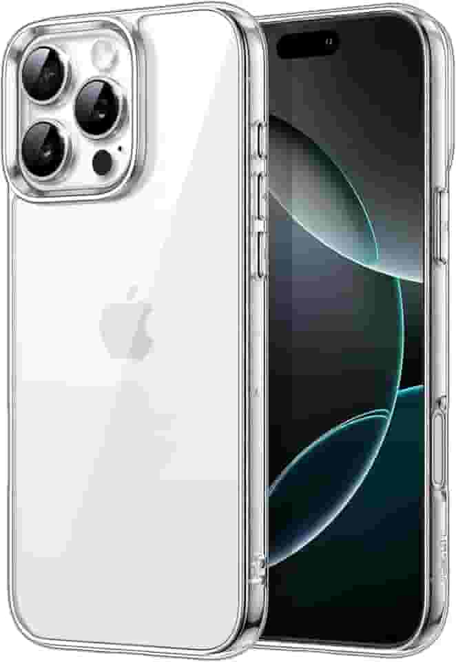 JETech Capa para iPhone 16 Pro 6,3 Polegadas, Case Protetora de Telefone à Prova de Choque, Anti-Amarelecimento, Capinha Parte Traseira Transparente Anti-Riscos (Claro)