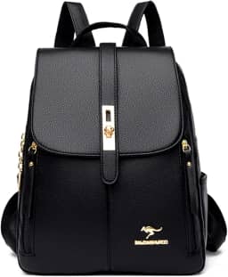 Mochila Feminina de Couro PU Antifurto Moda Simples Mochila Pequena Impermeável Vintage E Versátil Casual Bolsa Viagem Multiuso MT625