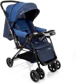 Carrinho de Bebê Cosco Kids, Reverse, Azul Rajado