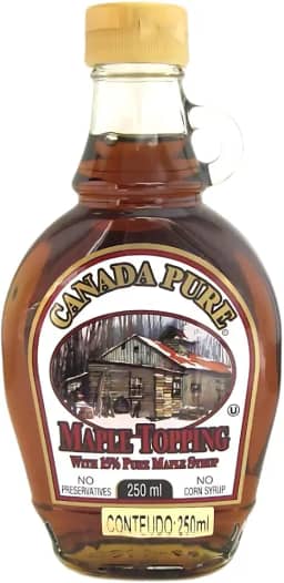 Canada Pure Maple Topping, Xarope de Bordo Natural 15%, 250ml, Sem Conservantes