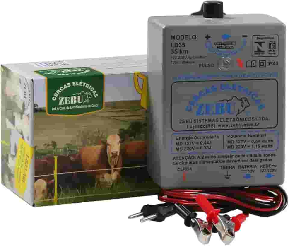 Eletrificador de Cerca Elétrica Rural LB35 Bivolt para 2.100 Metros - Zebu