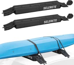 Suporte universal para caiaque macio de carro para prancha de surfe de caiaque SUP com tiras de amarração duráveis de 6 m, 2 cordas de amarrar, 4 tiras de laço rápido