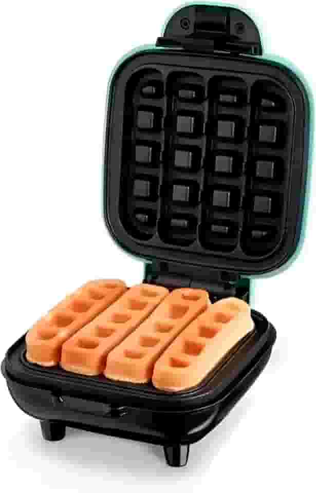Máquina de Waffle Quadrada 4 Porções - Antiaderente Rápida Segura para Café da Manhã