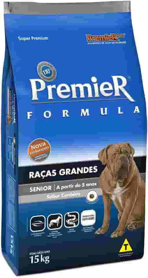 Premier Pet Ração Fórmula Senior para Cães Adultos de Raças Grandes, Sabor Cordeiro, 15kg