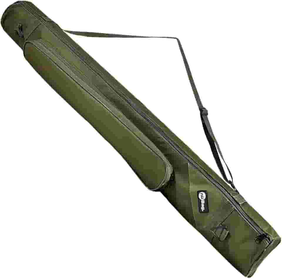 Porta Varas para Pescaria 1,50m Verde Musgo Proteção Transporte Fácil Bolso e Alça Profissional Pantaneiro Tecido Resistente a Água