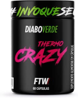 FTW Thermo Crazy Pote 60 Cáps Termogênico e Energia Cafeína e Taurina - Diabo Verde