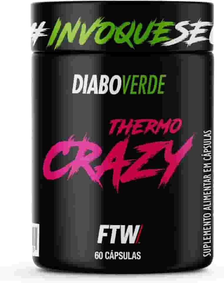 FTW Thermo Crazy Pote 60 Cáps Termogênico e Energia Cafeína e Taurina - Diabo Verde