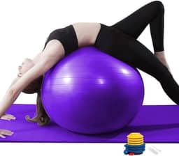GODREAM Bola de Pilates, Bola de Fisioterapia, Bola Suiça, 55 cm, 65 cm, 75 cm, Antiestouro, Suporta até 300kg, Ideal para Gravidez, Fitness, Exercicios, Pilates e Yoga em casa, com Bomba