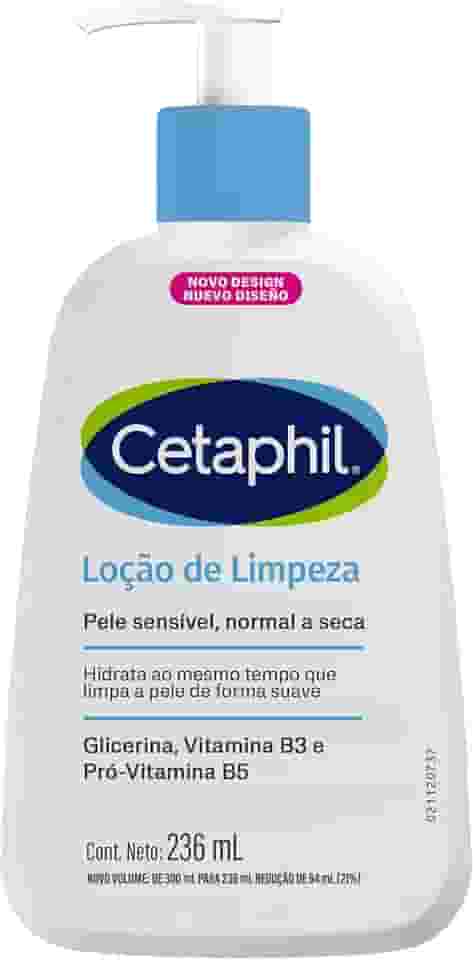 Cetaphil Loção de Limpeza 236ml | Corporal e Facial | Pele Seca e Sensível | Limpeza Suave, Hidratação 48h | Glicerina, niacinamida e pantenol (pró-vitamina B5)