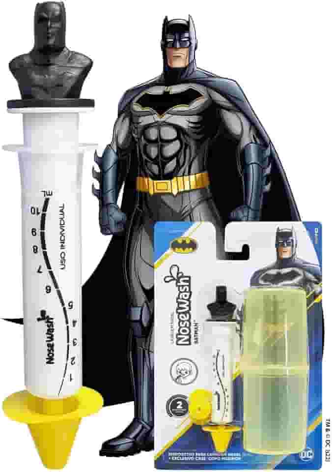 Seringa de Lavagem Nasal Para Bebês e Crianças + Copo Medidor NoseWash (Batman)