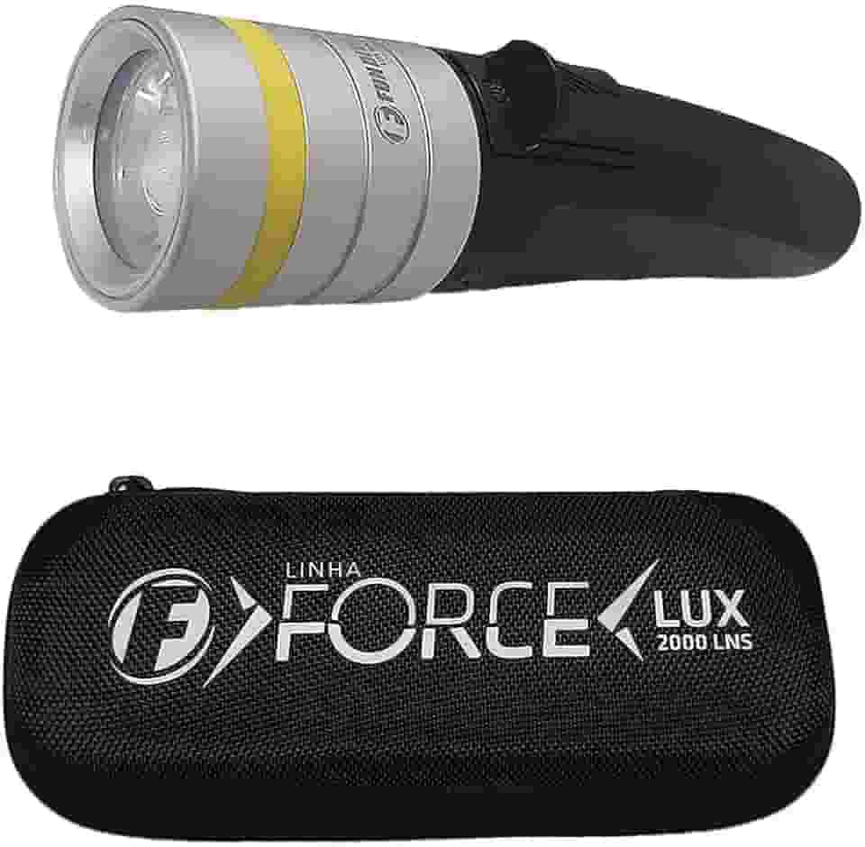 Lanterna de Mergulho LUX 2000 Lumens, Resistente à Água IPX-8 100m, LED de Alta Potência, 4 Modos de Iluminação, Bateria Recarregável, para Mergulho e Atividades ao Ar Livre (Preto)