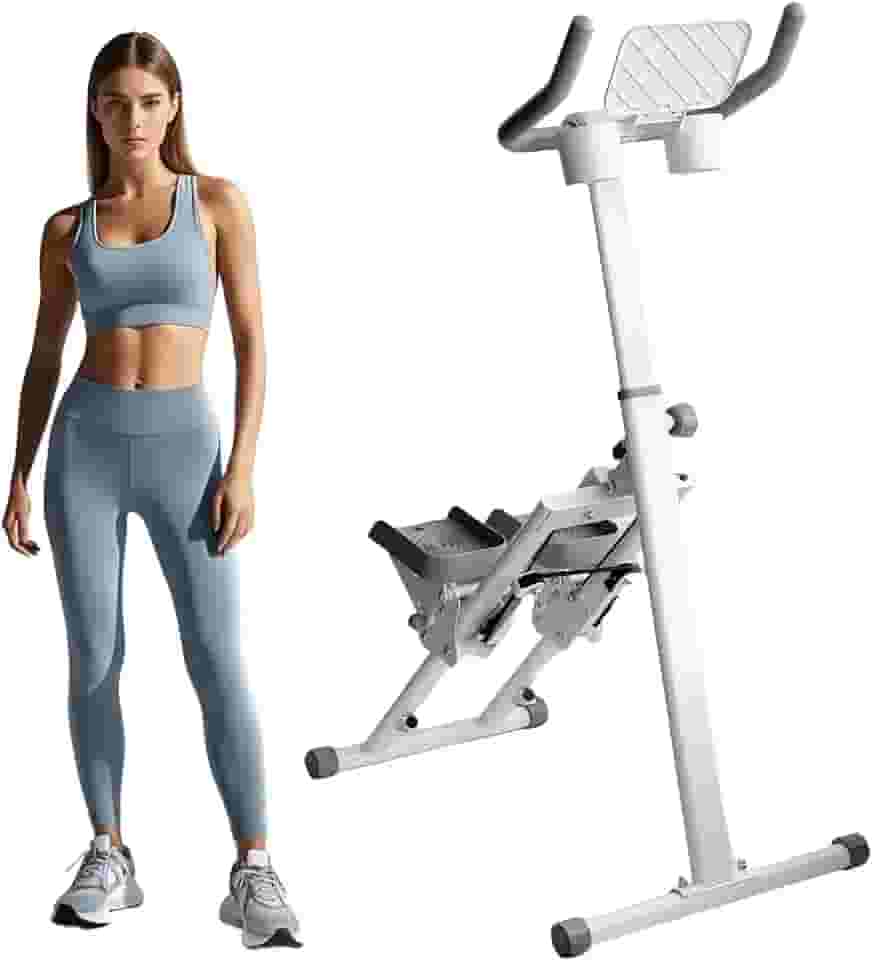TOGIEEII Escada, dobrável, vertical, para exercícios aeróbicos, para exercícios em casa, máquina de treino de corpo inteiro com guidão, carga de 109 kg, guidão e pedais ajustáveis