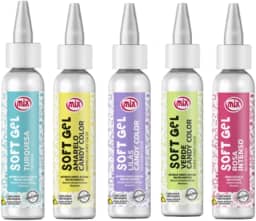 Kit 5 Soft Gel Corante Comestível Para Pasta Americana Chantilly Glacê Mix