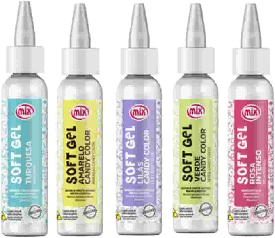 Kit 5 Soft Gel Corante Comestível Para Pasta Americana Chantilly Glacê Mix