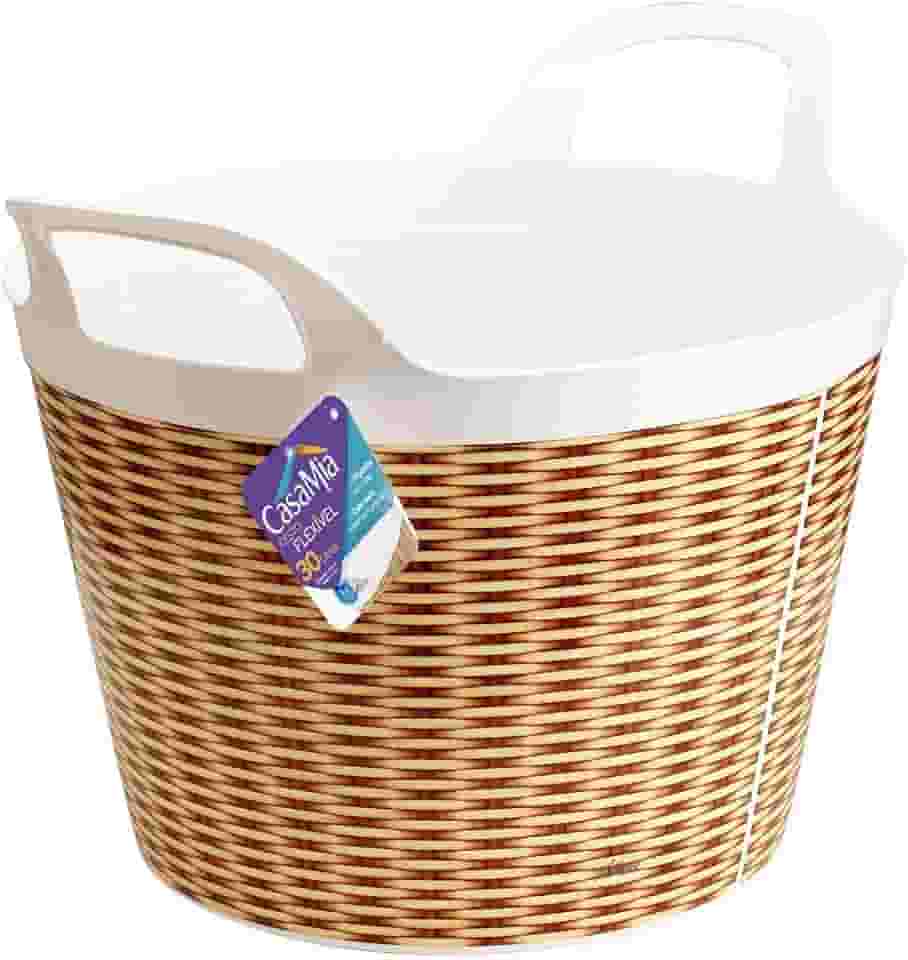 Cesto Flexível Estampa Vime 30 Litros, 100014, Casa Mia, 1 unidade