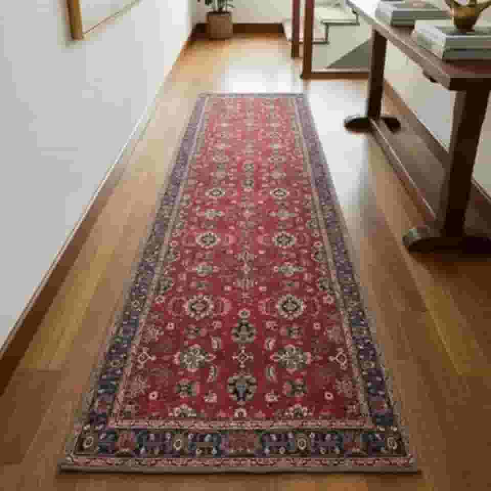 Tapete Passadeira Antiderrapante Cozinha Qurato Corredor Tipo Persa Classic Hamadan Oriental Antialérgico180x66 Cm Grande Antimancha