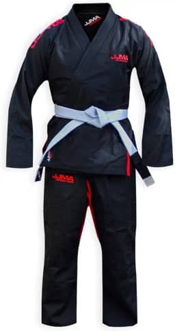 JJMA Brazilian Jiu Jitsu Gi – trama pérola ultraleve – lavável na máquina – preto e branco BJJ Gi com cinto branco grátis