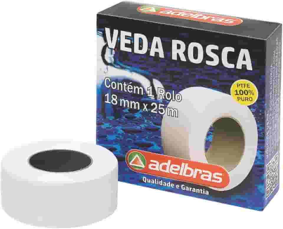 Fita Veda Rosca, Adelbras, 18mmx25m