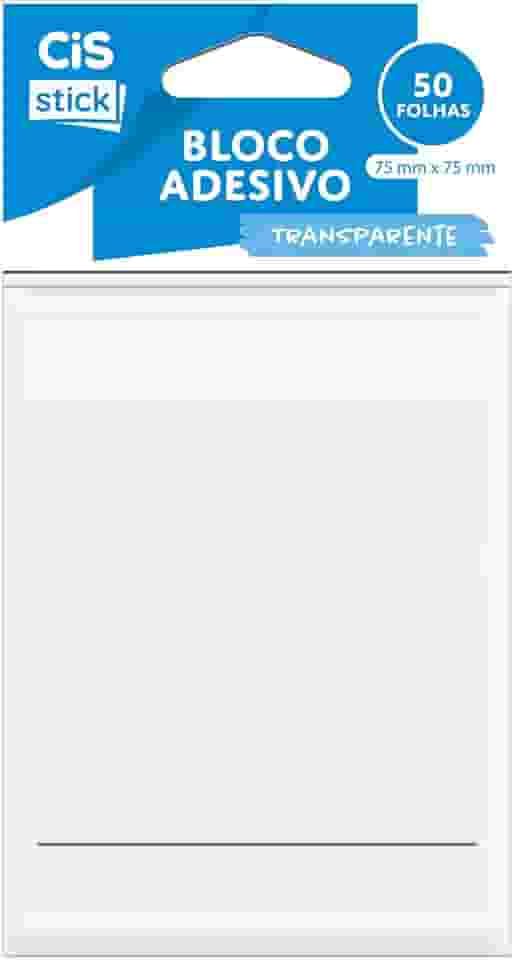 CIS Office ST0110 Bloco Adesivo Transparente 75X75mm 50 folhas