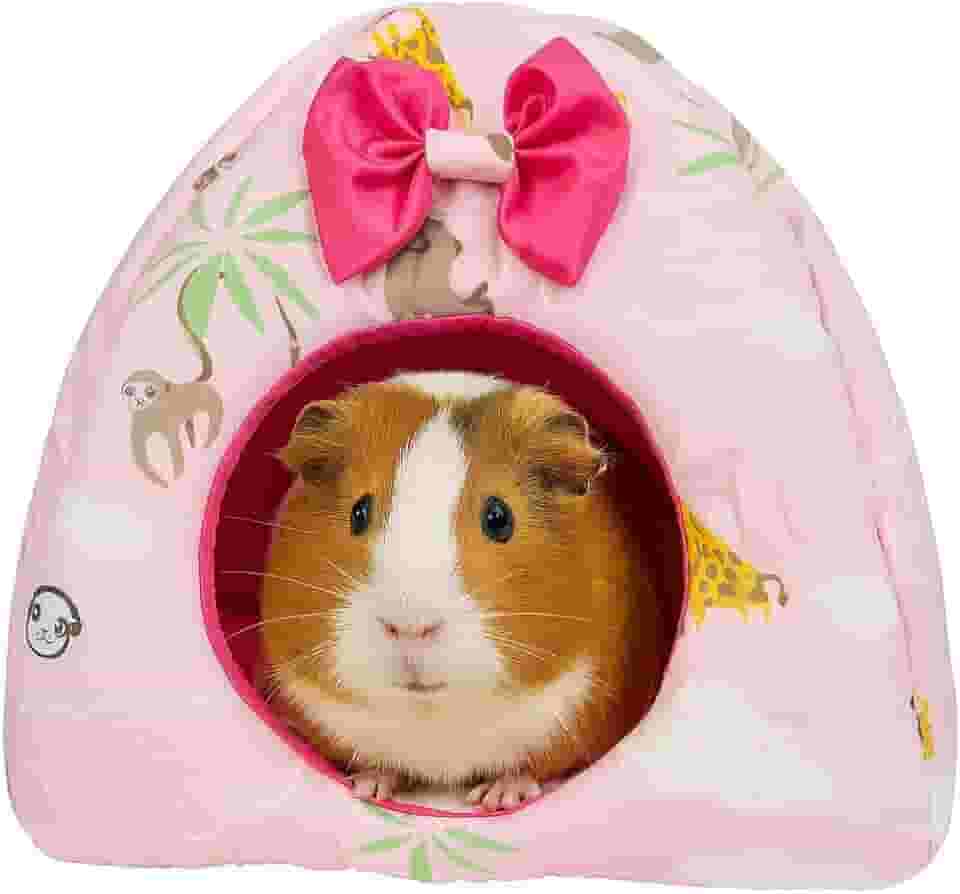 Casinha Toca para Porquinho da Índia e Chinchila, Casa para Roedores (Rosa, Pequeno)