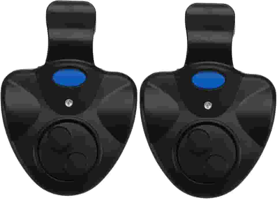 Abaodam 2 peças de alarme portátil de som de mordida de peixe com luz de LED, clipe de alarme de vara de pesca, dispositivo de alerta eletrônico