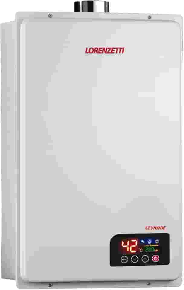 Aquecedor de Água a Gás LZ 3700DE GN 37 Litros/Min. Digital Branco Bivolt Lorenzetti